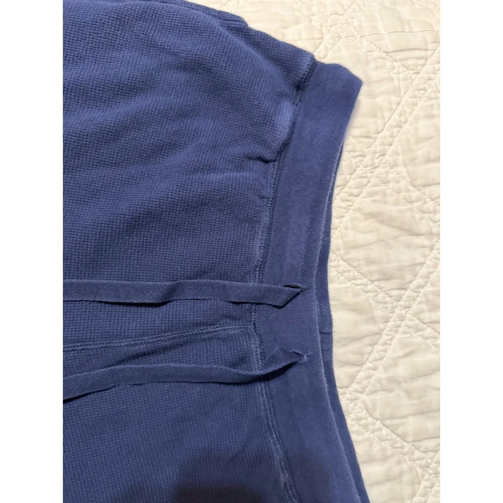 Polo Ralph Lauren Mens Navy Blue Waffle Knit Thermal Lounge Sleep Pants Large